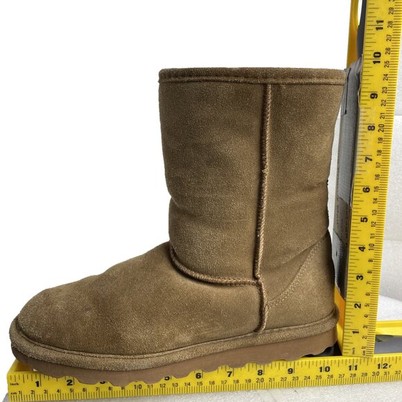 Bearpaw Elle Short Suede Leather Brown Shearling Lined Winter Boots Women's 9 - Picture 13 of 14